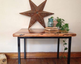 Reclaimed wood & steel Accent Table