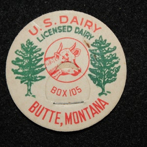 U.S. Dairy - Butte, Montana  Milk or Dairy Bottle Cap