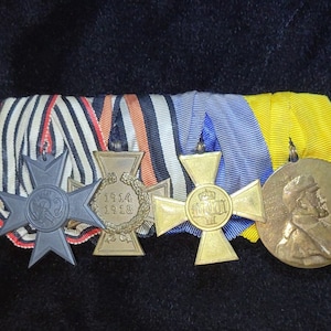 German - Prussian - WWI - 4 Place Medal Bar - Orginal