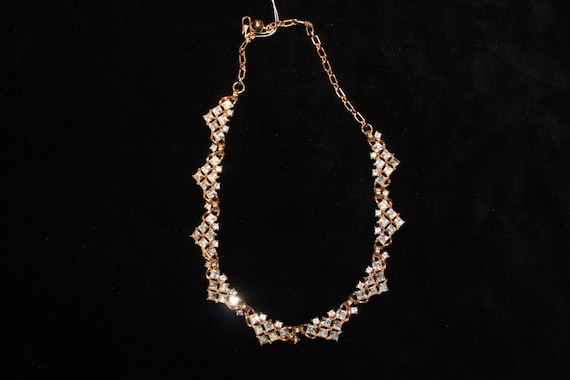 Signed Trafari Rhinestone Necklace - image 1