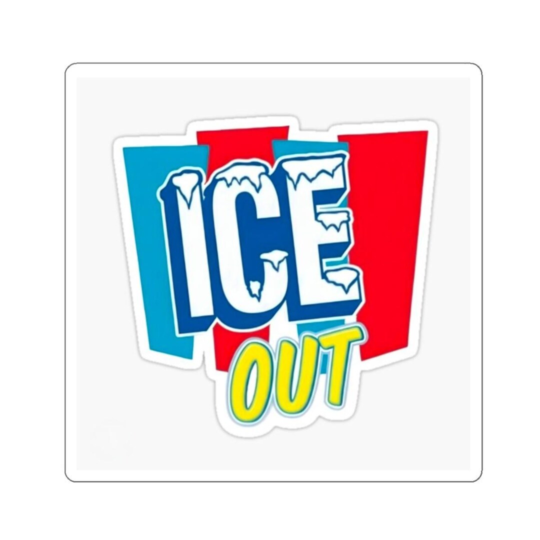 Ice Out Die-cut Stickers | Retro Icy Text, Blue Red Graphic - Etsy