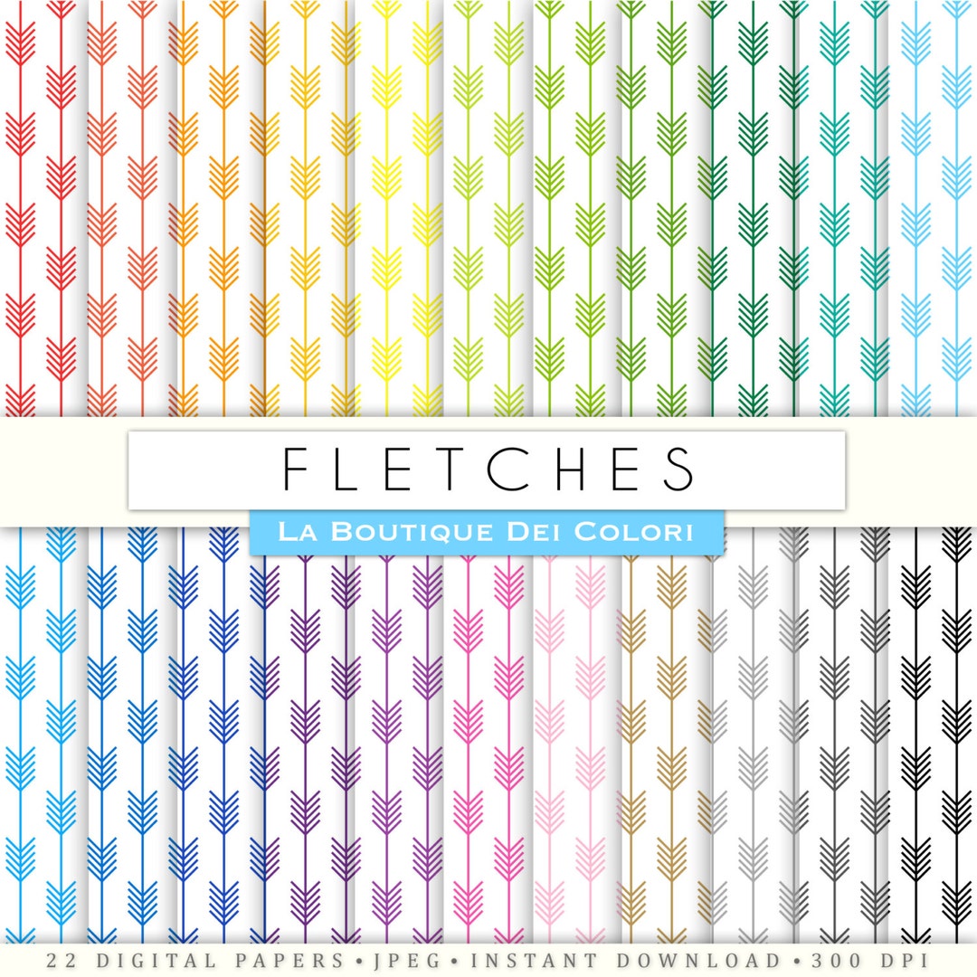 Scrapbooking Arrows Digital Paper All Colors Fletching - Etsy