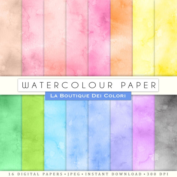 Seamless Watercolor Digital Paper Pack Printable Instant Download Personal and Commercial Use Red Green Pink Blue Yellow Natural Il_570xn