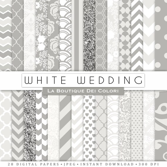 White Digital Paper. Digital gray paper, Wedding scrapbook paper patterns, Instant Download for Commercial Use Il_570xn