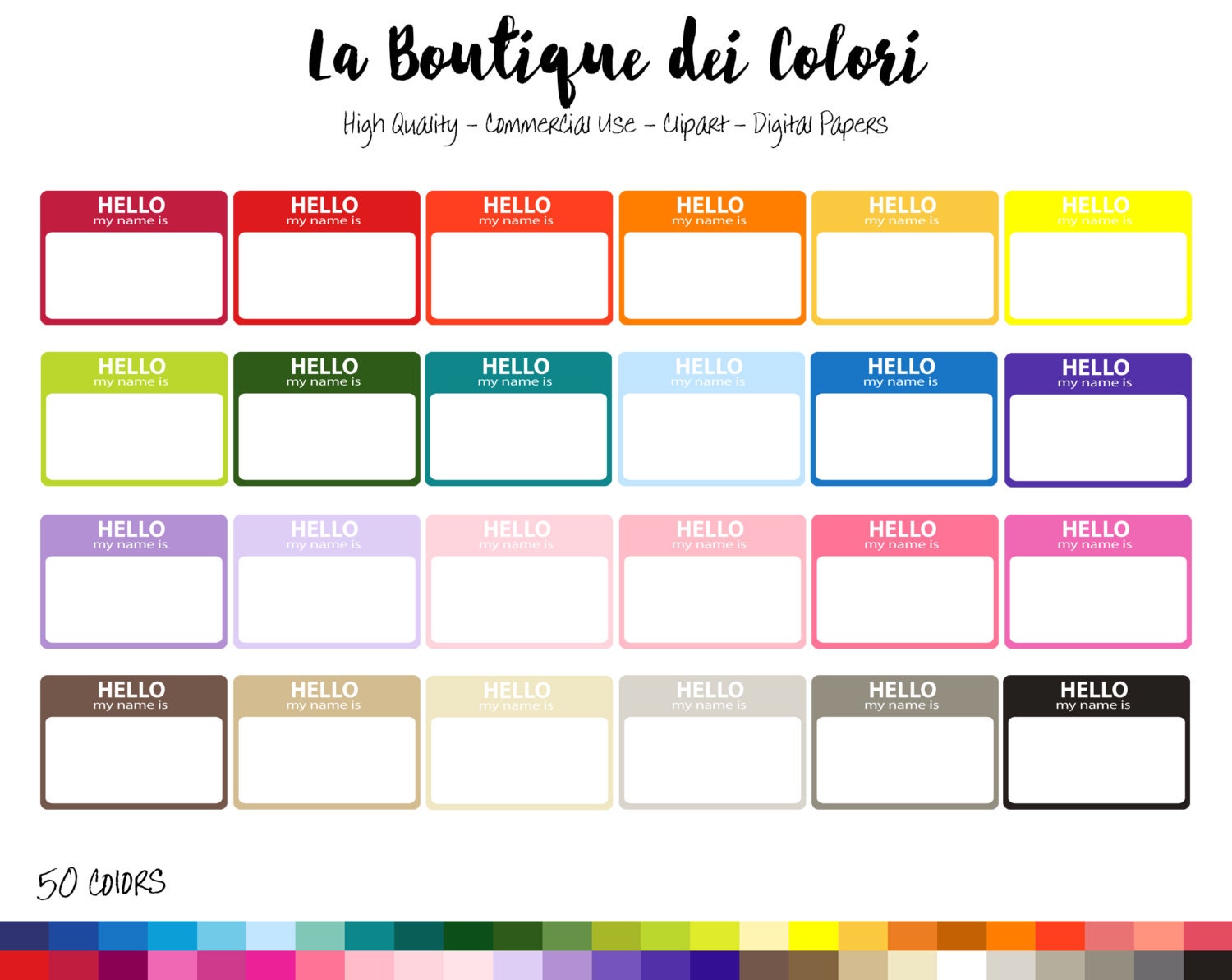 50 Rainbow Hello My Name Is Name Clipart Digital Etsy 50 Rainbow Hello My Name Is Name Clipart Digital Etsy