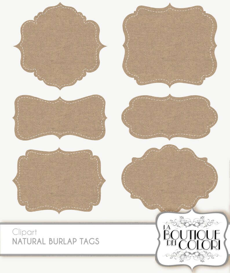 Clip Art Burlap Frames Labels Tags Digital Frames Digital Etsy