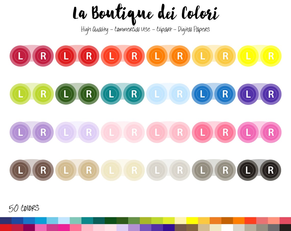 50 Rainbow Contact Lenses Clip Art Cute Digital Illustrations Etsy