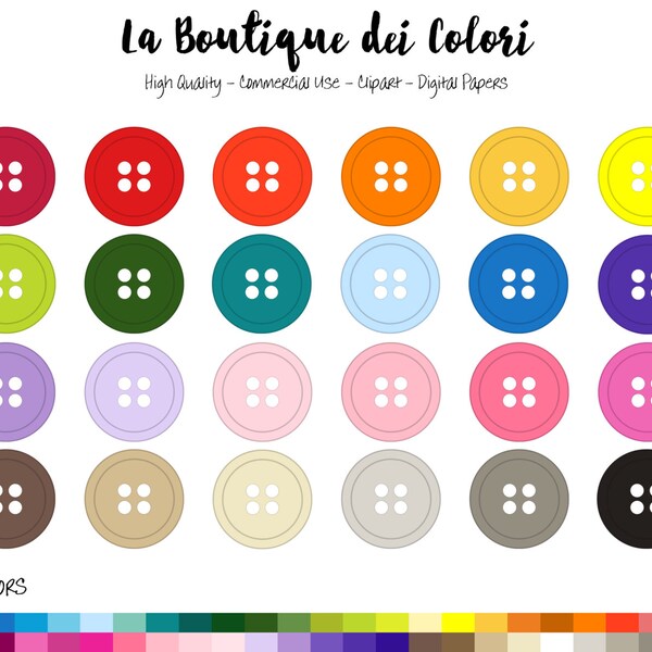Buttons Clip Art - Etsy
