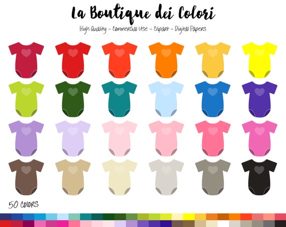 50 Rainbow Baby Onesie Clip art, Colorful Digital Graphics PNG, Baby's ...