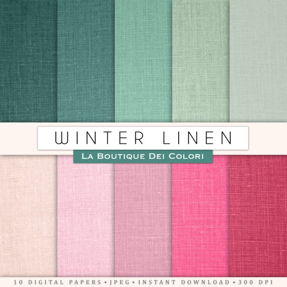 Pink and Green Linen Digital Paper Pack Printable Download Commercial Use green linen digital paper pink linen digital background Il_570xn