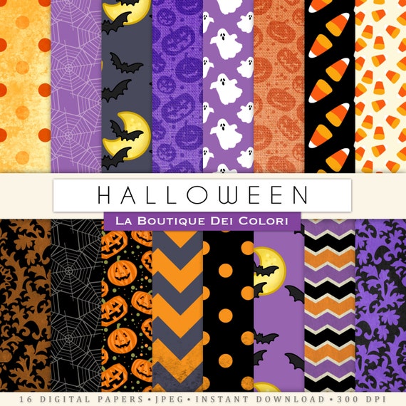 Halloween Digital paper Printable paper Halloween clipart Pack Instant Download for Personal and Commercial Use Il_570xn