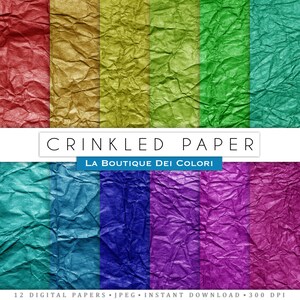 Crinkled digital papers, Cardboard backgrounds, shabby scrapbook paper printables. Instant Download for Personal and Commercial Use