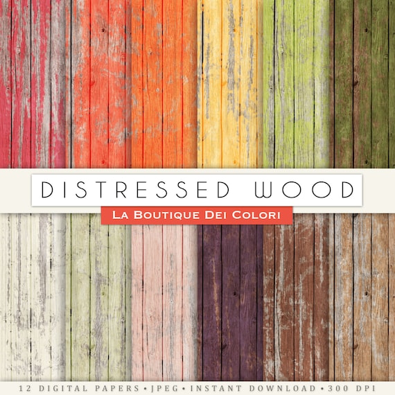 Wood Digital Paper: " Distressed Wood Digital Paper " distressed wood texture, wood printables, wood background, commercial use Il_570xn