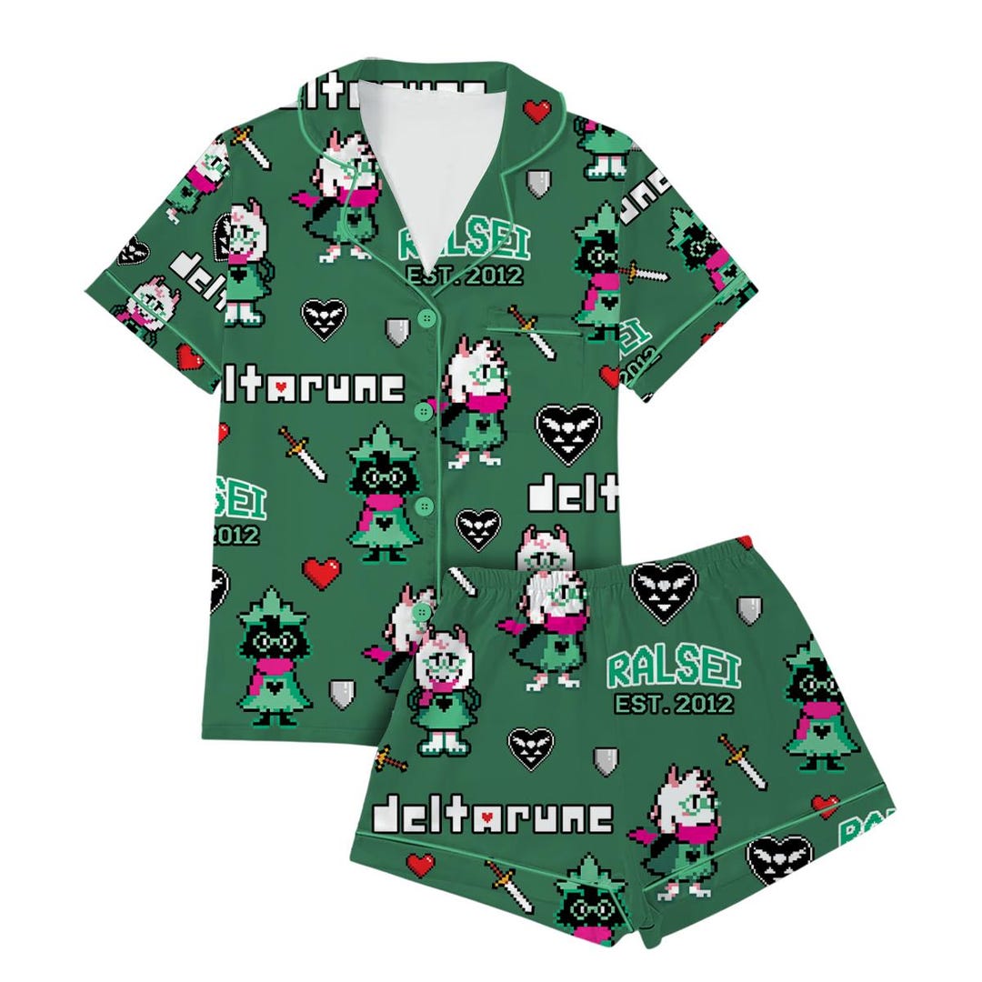 Tv Time Ralsei Ralsei Deltarune Game Short Pajamas Set, Ralsei It’s TV Time Meme Tee ...