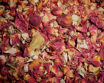 Aisle Way Rose Petals & Buds, Naturally Dried - For Wedding Aisle Ways, Sachets, Guest Favors, flower toss and more