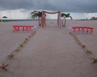 Beach Wedding Starfish Aisle Way Decorating Kit-  Large (20) 8"-9" OR 10"-11"  Sugar Starfish Included