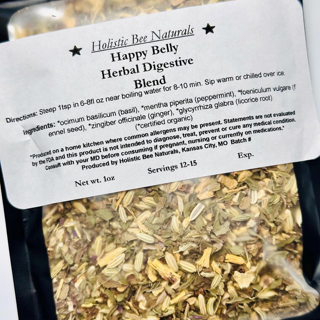 Happy Belly Organic Herbal Tea 1oz. - Etsy