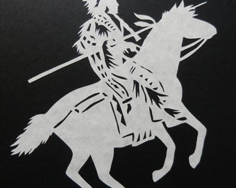 The Buffalo Hunt Scherenschnitte