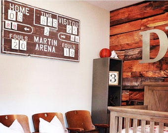 Custom Rustic Basketball vintage sports scoreboard