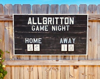 Custom Rustic Game Night vintage sports scoreboard