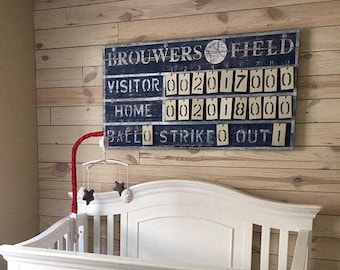 Custom Rustic Baseball vintage sports scoreboard