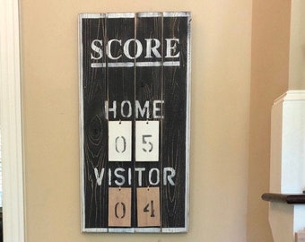 Rustic SCORE sports vintage scoreboard baseball football soccer hockey