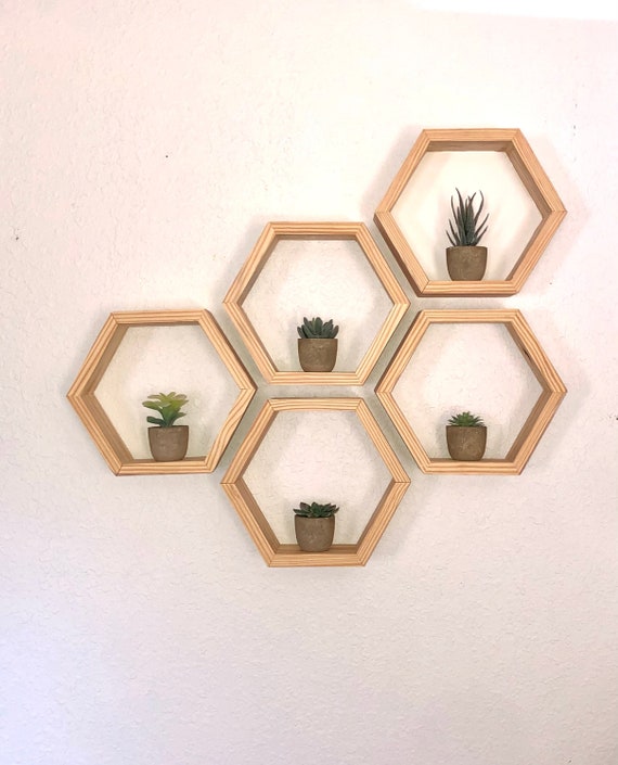 BEEHIVE Shelves Set of 3 Hexagon Shelves Etsy