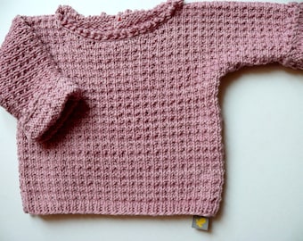 Baby Pulli Girl Organic Cotton handgestrickt