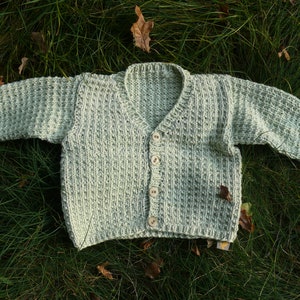 Retro Cardigan Organic Cotton handgestrickt Bild 1