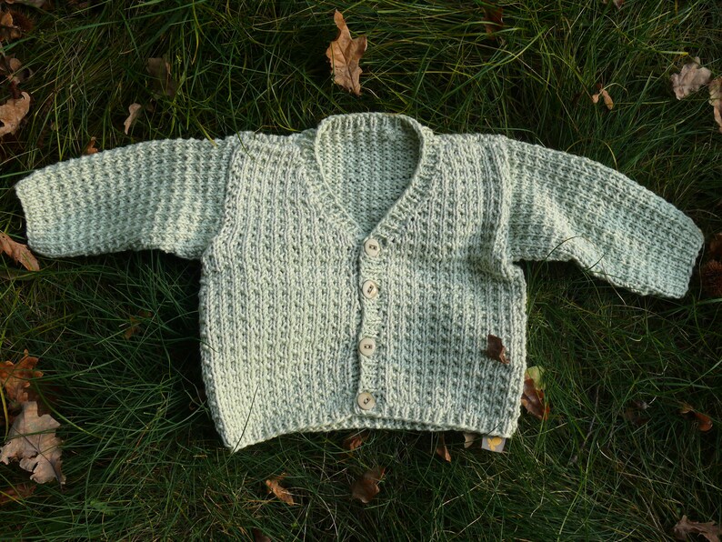 Retro Cardigan Organic Cotton handgestrickt Bild 1