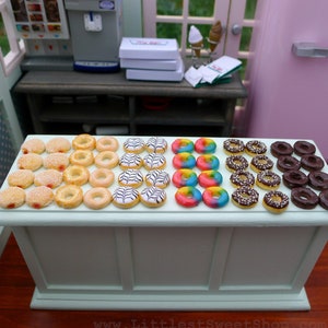 Dollhouse Miniature Donuts, Made from air dry clay.