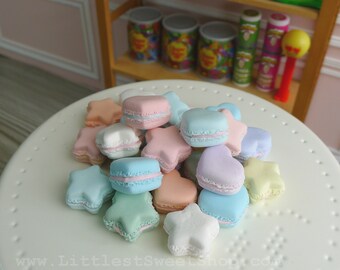 Mini Heart & Star shaped macarons for 1:3 scale Dolls. Handmade by Nadia Michaux