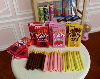 Mini Japanese Pocky Biscuit Sticks for 1:3 scale 18" Dolls. Box sold separately. Handmade by Nadia Michaux