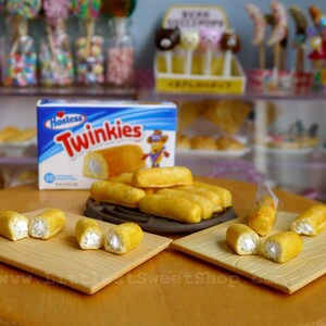 Miniature Twinkies packaged in plastic for 1:6 Scale Dolls Food. Handmade by Nadia Michaux image 4