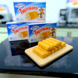 Miniature Twinkies packaged in plastic for 1:6 Scale Dolls Food. Handmade by Nadia Michaux image 6