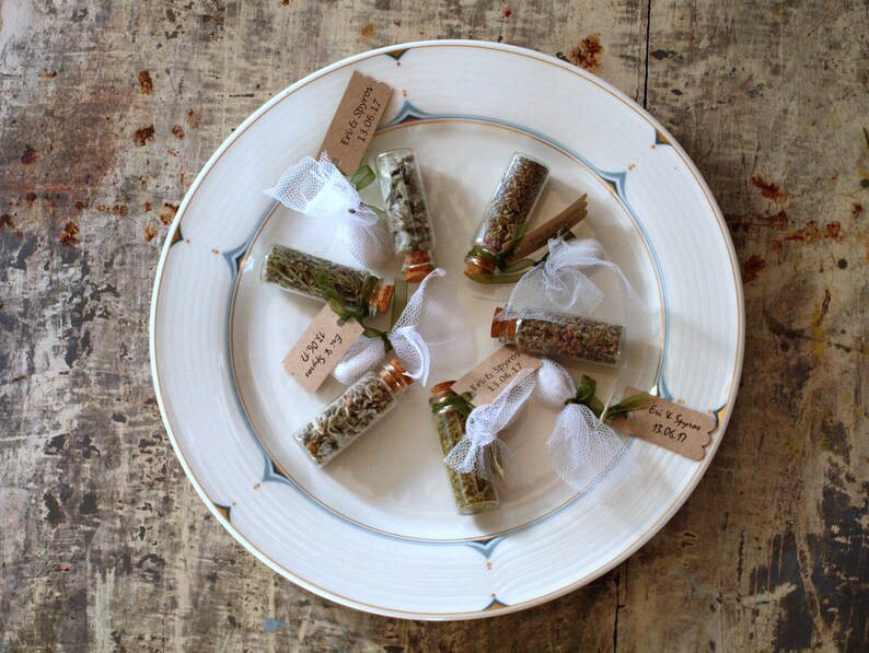 Edible Wedding Favor 6 Pcs Glass Vial Herbal Favors Etsy