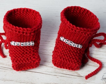 Namensschuhe - Babyschuhe mit Namen,Strickschuhe für Baby,Socken für Baby,Newborn,Newbornsocken,Babykleidung,Erstling Socken