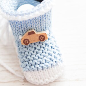 LittleBaby BABYSCHUHE,Taufschuhe Babyschuhe Babyboy,Babyblau Schuhe , für Babyboy, Kindersocken mit Namen,warme Babysocken,Namenschuhe,Auto Bild 4