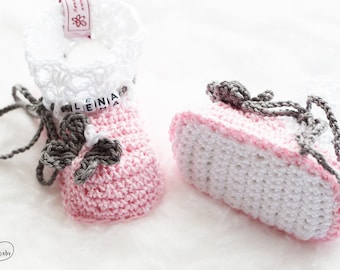 LittleBaby Namenschuhe,Mädchen Babyschuhe rosa,Taufschuhe für Mädchen,Personalisierte Babygeschenk,Mädchensocken,Babymädchen geschenk,Socken