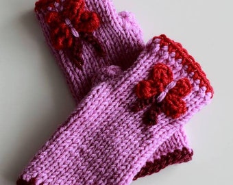 Butterflies wrist warmers, children's arm warmers, children's wrist warmers, children's gloves, baby gloves, baby cuffs, baby wrist warmers, children's accessories,