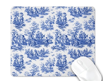 Blue Toile Mouse Pad - French Country Desk Accessories