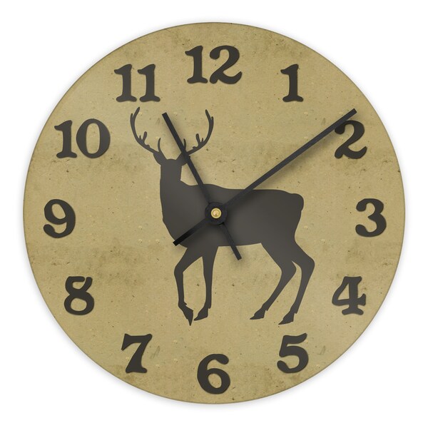 Deer Wall Clock, Rustic Woodland Nursery Decor