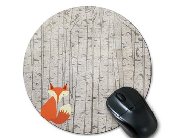 Fox Mouse Pad, Rustic Home Office Decor, Coworker Gift