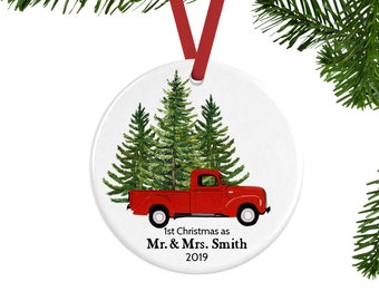 First Christmas as Mr. and Mrs. Ornament, Personalized Married Christmas Ornament