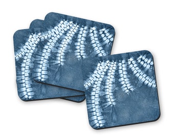 Shibori Drink Coasters, Boho Coffee Table Decor