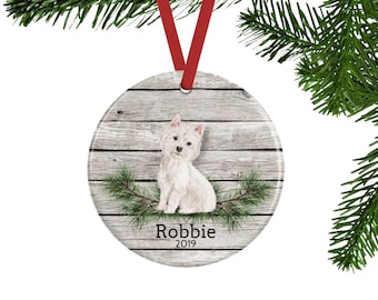 Personalized Westie Ornament, Dog Memorial Gift