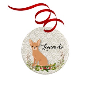 Chihuahua Ornament or Personalized Dog Memorial Gift Red