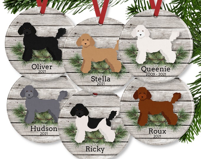 Felt Poodle Ornament, Bluegrey Poodle, Handmade Felt Ornament, Poodle