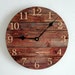 Horloge Record vinyle avec impression bois de Faux brune - 12" rustique Wall Clock - Accessoires décoration rustique - Unique horloge murale