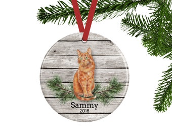 Orange Tabby Cat Ornament - Personalized Pet Gifts